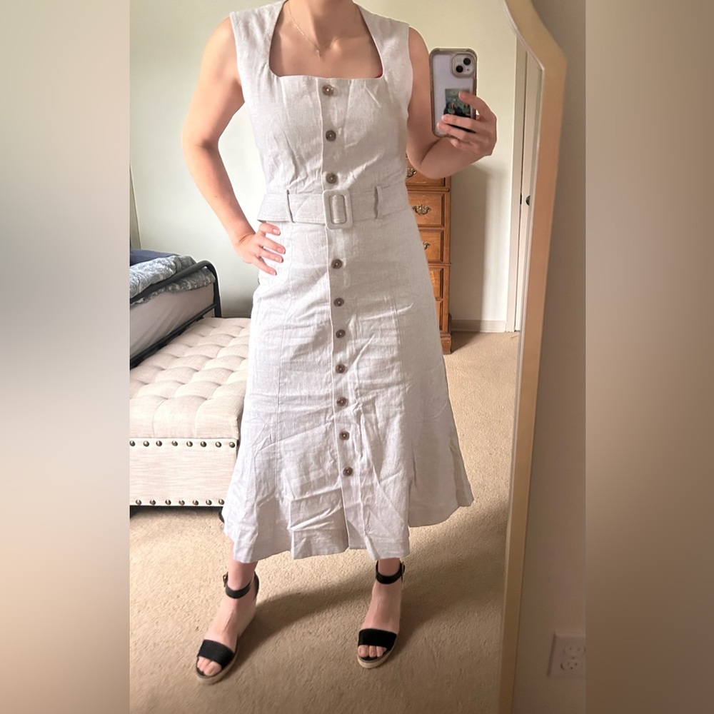 Banana Republic White Midi Dress size 4 NWT.